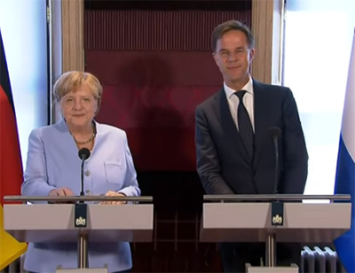 Merkel en Rutte leren van elkaars klimaatbeleid