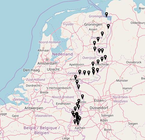 De 36 Nederlandse grensgemeenten