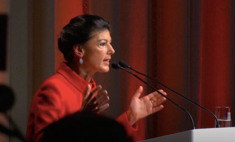 Sahra Wagenknecht, 2024. Beeld: Livestream BSW
