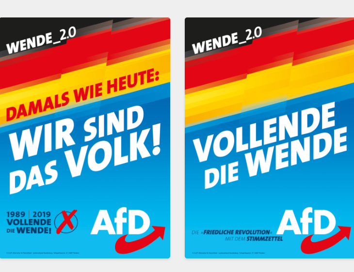 Verkiezingsposters AfD Brandenburg in 2019. Afb.: AfD Brandenburg